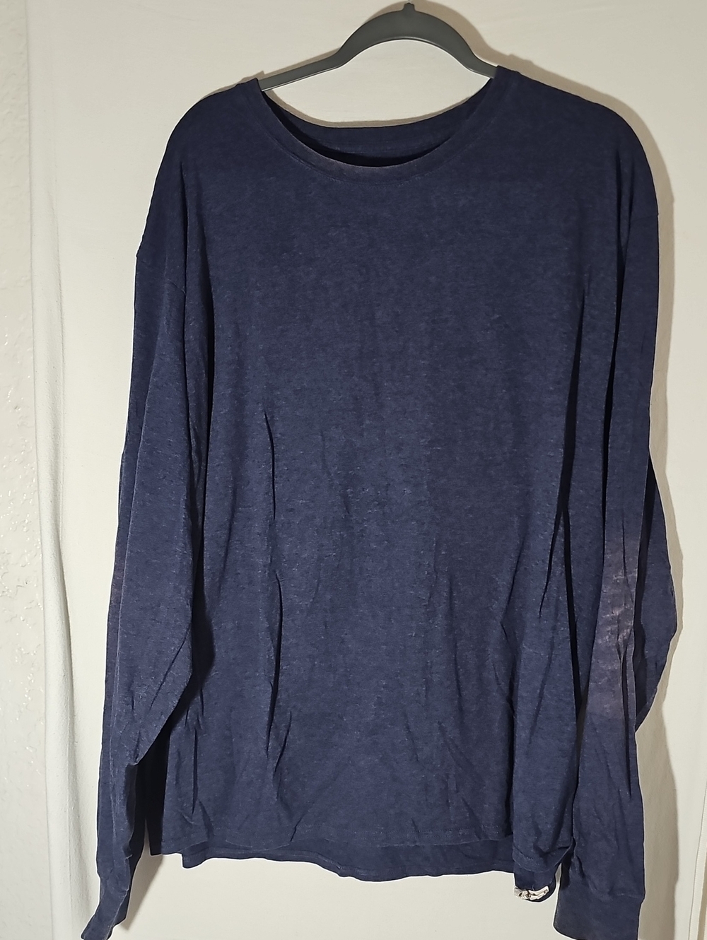 Hanes Men's Long-Sleeve Crewneck Shirt - Navy Blue